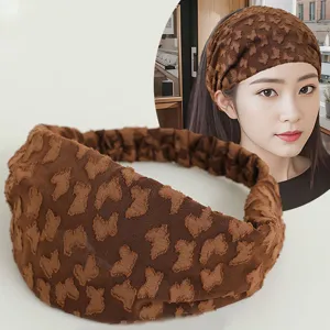 Cerchietto largo marrone da donna fascia per capelli casual in pizzo quotidiano