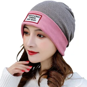 Donna autunno inverno berretto maglia caldo antivento fodera pile cappello stile