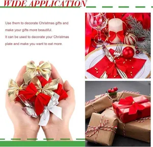 5cm Weihnachts kleine Schleifen mini rot gold silber Schleife Ornamente für Baum DIY Geschenke