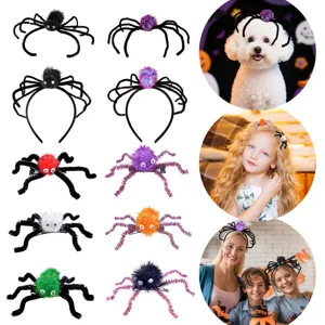 Halloween 3D Plüsch Spinne Stirnband Haarklammern Kostüm Requisiten Lustige Kopfbedeckung Für Kinder Erwachsene Haustier Party Deko