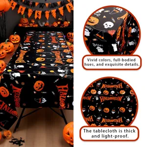 Halloween tischdecke einweg wasserdicht plastik kürbis geist party tischdeko dekoration