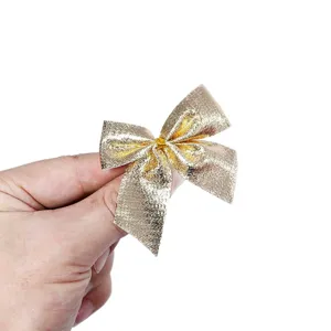 5cm Goldene Weihnacht Schleife Kleiner Baum Kranz DIY Mini Schleife Anhänger Deko
