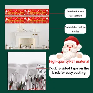 Christmas fringe curtain banner New Year party decoration PET background wall hanging decor