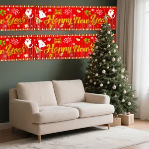 Christmas fringe curtain New Year party decoration red foil banner background backdrop