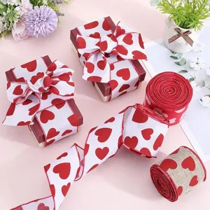 Valentinstag Herz Band 6.3cm DIY Schleife Geschenkkarton Verpackung Deko Stoffband.