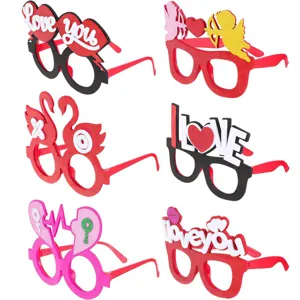 Valentinstag Party dekorative Brille Neuheit Liebe Fotorequisiten Set für Feierlichkeiten.