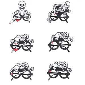Halloween Skelett Neuheit Brille mit Blut Messer Requisiten für Party Verkleidung Foto