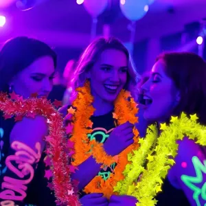 Fluoreszierende Party Stern Girlande Halskette und Leuchtarmband Set für Neon Party Decor.