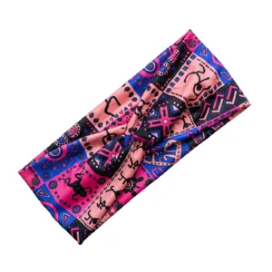 Fascia per capelli sportiva con stampa retro boho per donna corsa fitness sudore fascia
