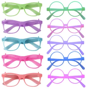 Bunte Neon Kunststoff Party Brille Rahmen, coole Leuchtbrillen fuer Bar und Club Party Tanz.