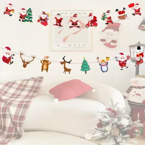 Weihnachten Girlande Papier Cartoon Banner Hängende Dekoration für Fest Party Zuhause