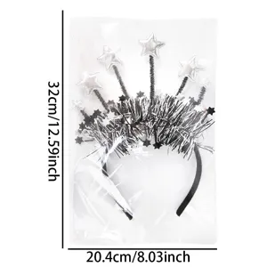 Cerchietto stella capodanno nero argento festone festa corona copricapo decorazione