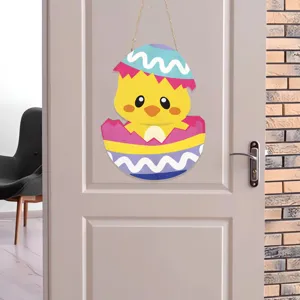 Osterholz Haengeschild niedlich Kueken Ei Tuerdekoeko Fruehling Feiertag Heim Deko