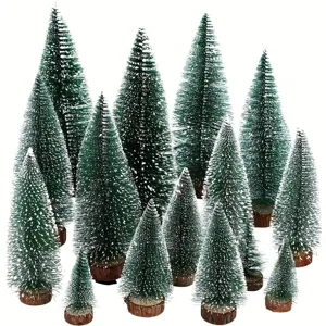 Mini Weihnachtsbaum Beflockte Zeder Kiefer Mit Holzsockel Schnee Landschaft Tischdeko Feiertagsdeko Schreibtisch Deko Baum