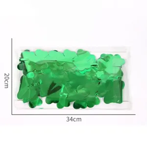 St Patrick's Day Green Clover Foil Fringe Curtain Party Decoration Props 20x34cm