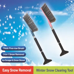 Multifunctional Car Snow Shovel Extendable Ice Scraper Snow Removal Brush Window Defroster Winter Cleaning Tool