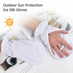 Summer Sun Protection Gloves Women Bamboo Fiber UV Protection Breathable Fingerless Driving Cycling Sleeves Outdoor