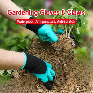 Gants de jardinage imperméables avec griffes, gants de creusement durables pour le jardin.