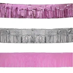 Glänzender Lametta Fransen Vorhang metallischer Hintergrund für Party Hochzeit 30x300cm