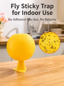 Boule piège à insectes adhésive jaune pour attraper les moucherons de fruits d'intérieur