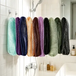 Afrikanisches Peeling-Netz Sapo Badeschwamm Nylon Langes Badetuch Körperwäscher Netz Duschreinigungsgurt Für Tägliche Dusch-Körperpflege