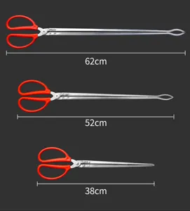 Stainless steel long fishing tongs eel crab clip grabber tool with three size options 38 to 62cm
