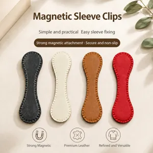 Clips Magnéticos para Dobladillo de Pantalones Botones de Ajuste de Manga de Cuero Sin Costura Cierre Ajustable para Camisas Pantalones Accesorios de Ropa