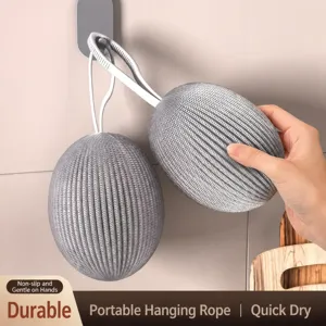 Stainless Steel Wire Dishcloth with Lanyard Kitchen Pot Cleaning Ball Household Multifunctional Scrubbing Tool