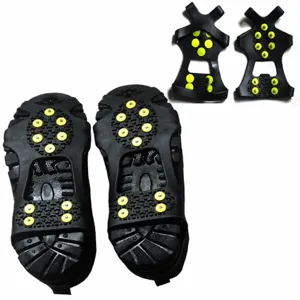 10-zahn eiskrallen schuhkrallen spikes fuer schnee wandern outdoor sport anti-rutscher.