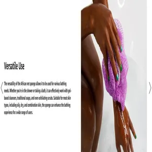 Esponja de baño de red africana para exfoliación corporal profunda y espuma abundante.