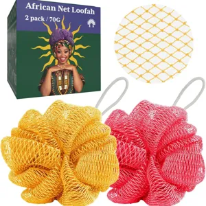 Esponja de Baño de Malla Hecha a Mano Red Africana Cuerpo Exfoliante Lufa Espuma Rica Bola de Baño para Ducha Limpieza de Baño