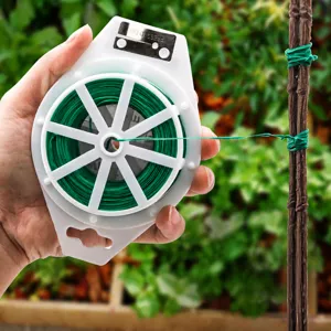Lien de Jardin Fil de Fer Enduit de Plastique Support de Plante Fil de Fixation Avec Coupeur pour Plantes Grimpantes