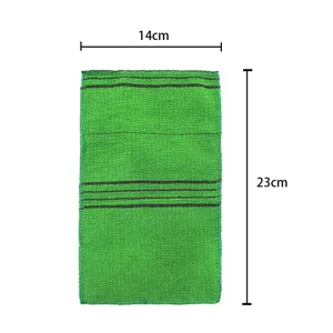Serviette de bain exfoliante corps gommage vert texturé 14x23cm douche spa maison