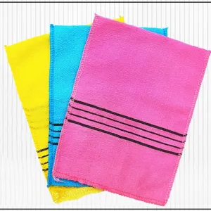 Serviette de Bain Exfoliante de Style Coréen Coton Polyester Chiffon de Gommage Sauna Gant de Toilette Corps pour Salle de Bain