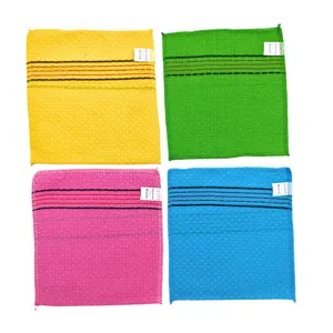 Gants de gommage coréens 4 couleurs en viscose pour le corps douche spa bain quotidien