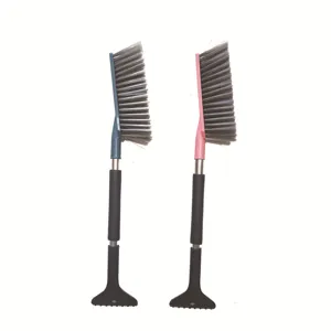 Car snow shovel with ice scraper and brush, dual color set for winter vehicle cleaning.
