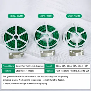 Fil de liaison pour plantes de jardin fil de fer enduit de plastique vert 1pc