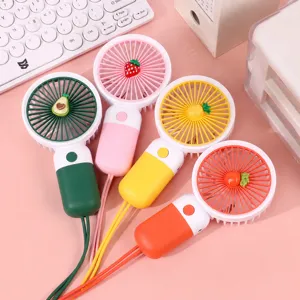 Ventilatore portatile da tavolo USB ricaricabile mini ventola a mano con decoro di frutta.