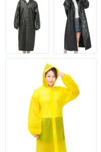 Lungo impermeabile in EVA per adulti, abbigliamento antipioggia con cappuccio leggero e portatile.