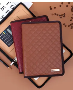 A5 multi-functional zipper binder notebook PU leather business planner with calculator