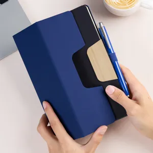 Business Notebook Journal PU Leather Hardcover Diary with Phone Holder Stand Minimalist Office Stationery