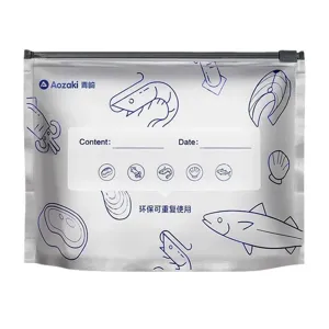 Aluminum foil fresh-keeping sealing bag zipper food storage bag for home kitchen freeze use.