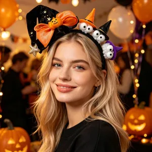 Halloween headband cute pumpkin ghost costume hair hoop for party festive decoration style
