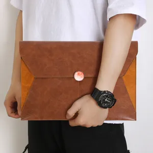 Premium PU leather A4 document bag business file folder waterproof portfolio organizer case
