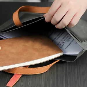 Spacious PU leather document bag with handle, perfect for business commuters and office use.