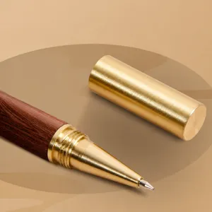 Solid wood gel pen luxury metal business signature pen custom engraved logo office stationery