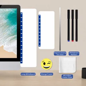 Computer Screen Side Message Board Magnetic Reusable Dry Erase Whiteboard Sticky Note Memo Pad For Office Desk Home