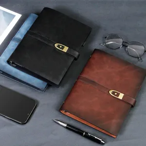 A5 Genuine Leather Travel Journal Vintage Soft Cover Loose Leaf Notebook Business Office Diary Notepad Gift
