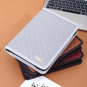 A5 multi-functional zipper notebook binder PU leather business loose-leaf notepad cover