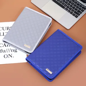 A5 PU leather zipper binder notebook business conference portfolio file folder organizer.